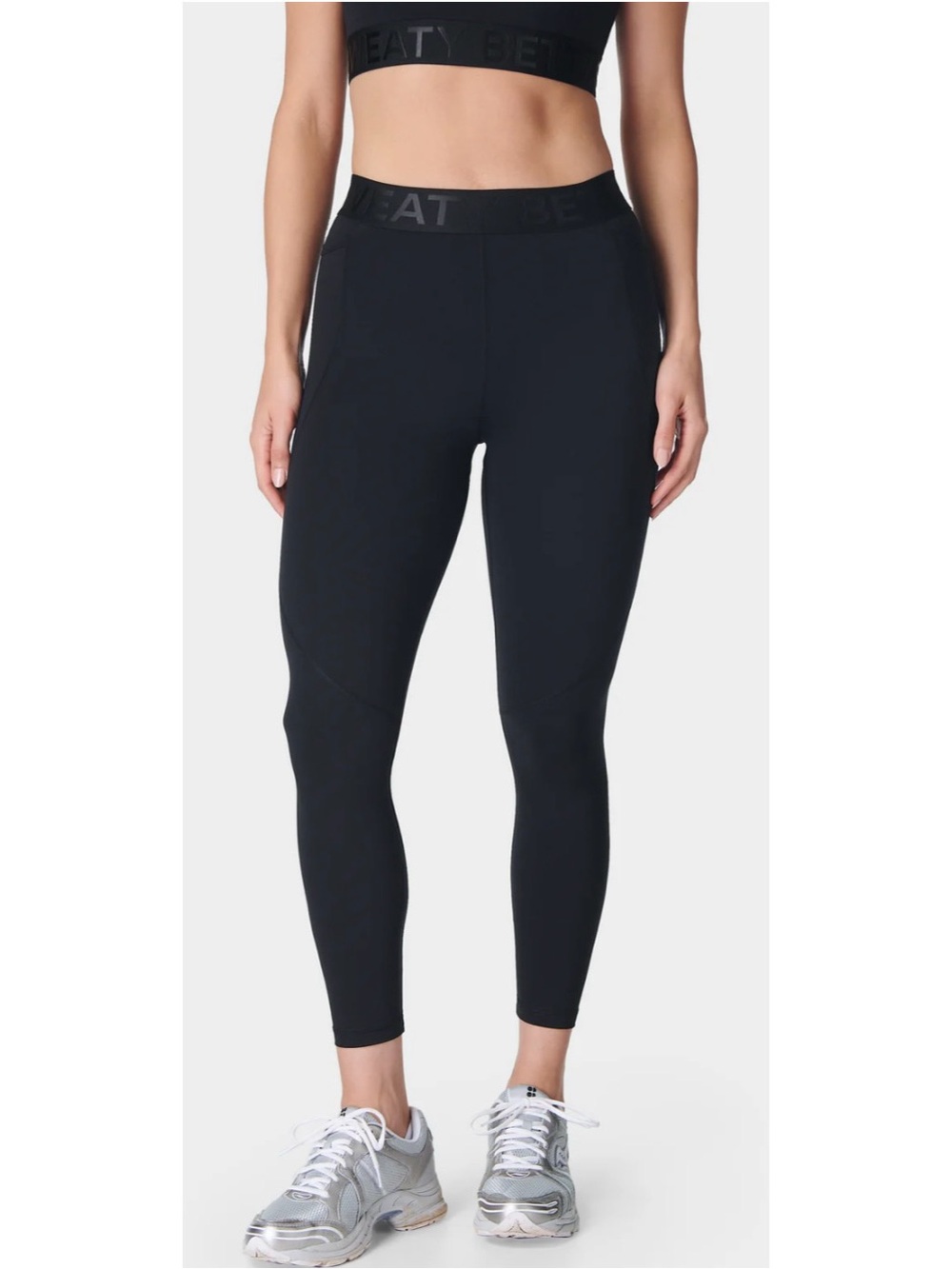 Sweaty Betty Size 10 Power 7/8 Elastic Waist Gym Legging in Black 088